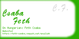 csaba feth business card